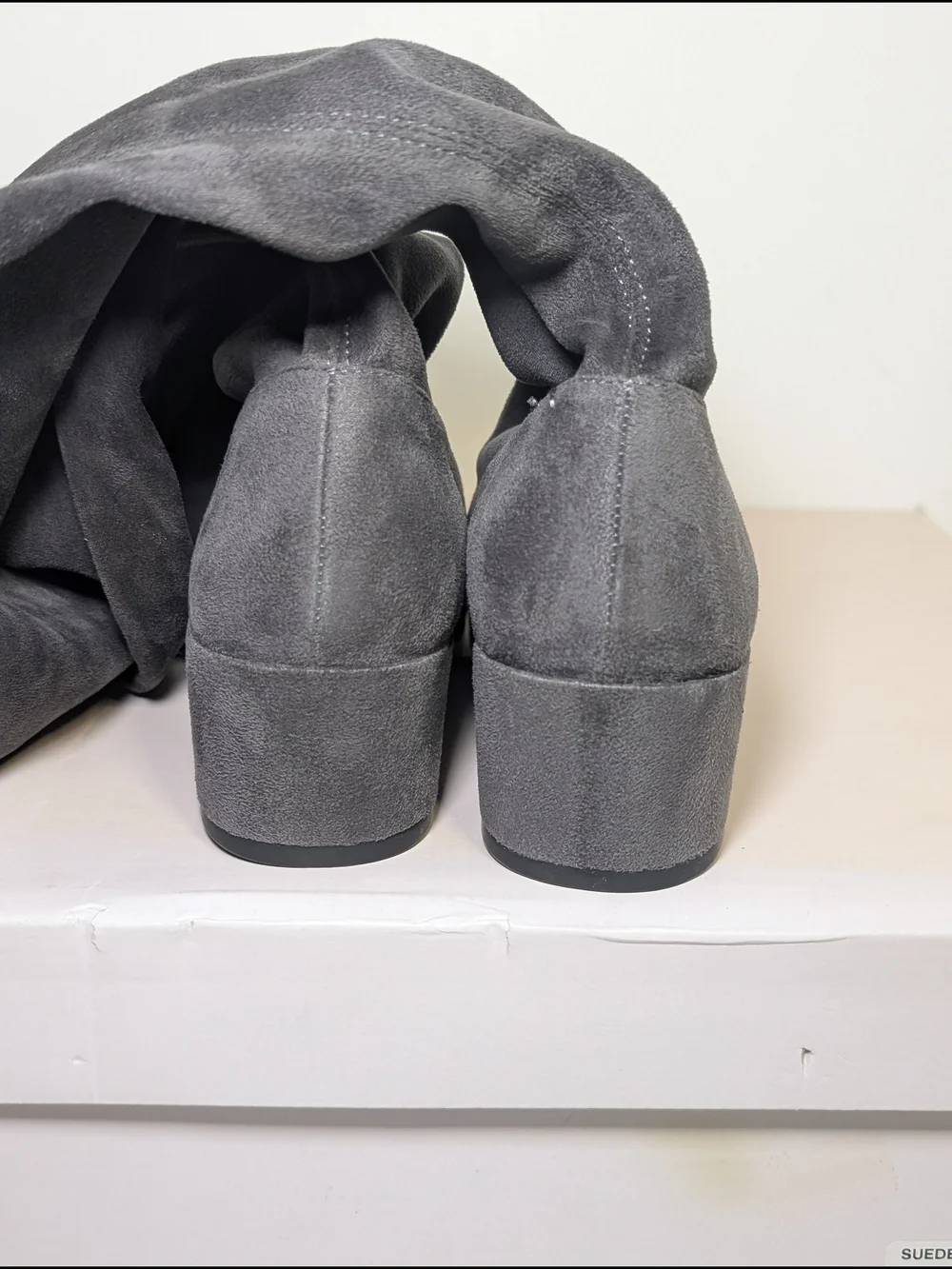 Chinese Laundry Mystical Gray Over The Knee Boots Sz 5.5 Low Block Heel NIB